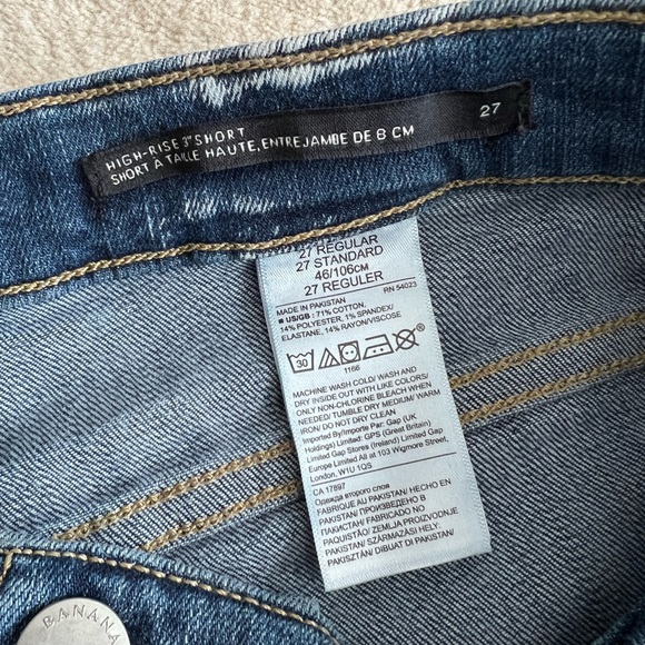 Banana Republic high rise 3” denim shorts sz 27 - Picture 4 of 4